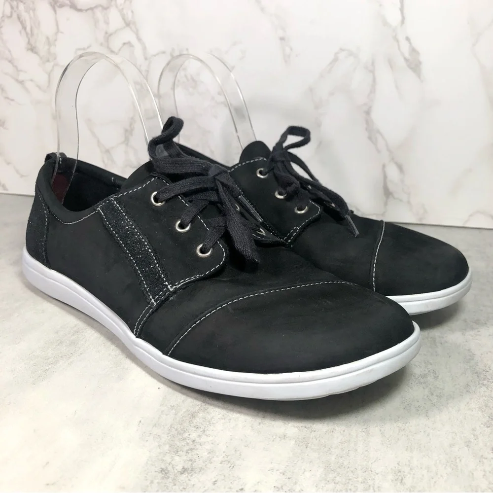 SAS Black Lace-Up Women's Sneakers with White Sole - Picture 1 of 11